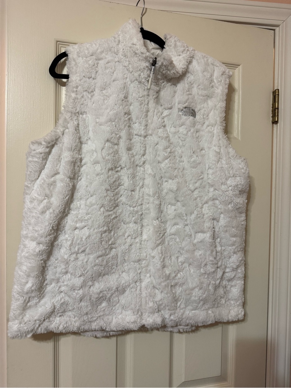 The North Face Women’s White Faux-Fur Fleece Vest reversible
